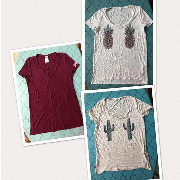 PINK Victoria's Secret Tops - Victoria’s Secret Pink super soft tee bundle
